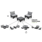 Gartenstuhl Graphitgrau mit Hellgrauem Kissen