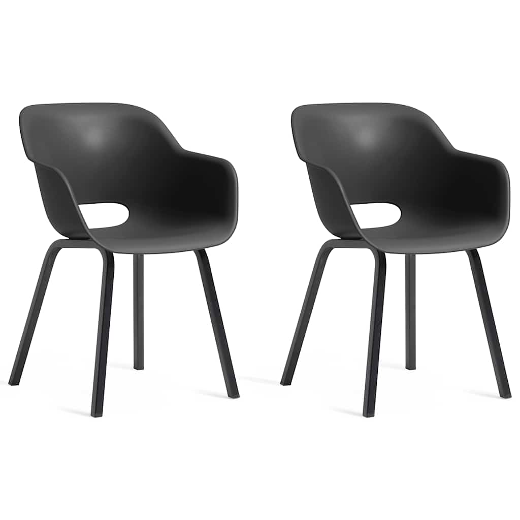 Gartenstuhl mit Metallbeinen Noa 2 Stk. Graphitgrau