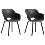 Gartenstuhl mit Metallbeinen Noa 2 Stk. Graphitgrau