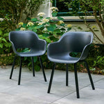 Gartenstuhl mit Metallbeinen Noa 2 Stk. Graphitgrau