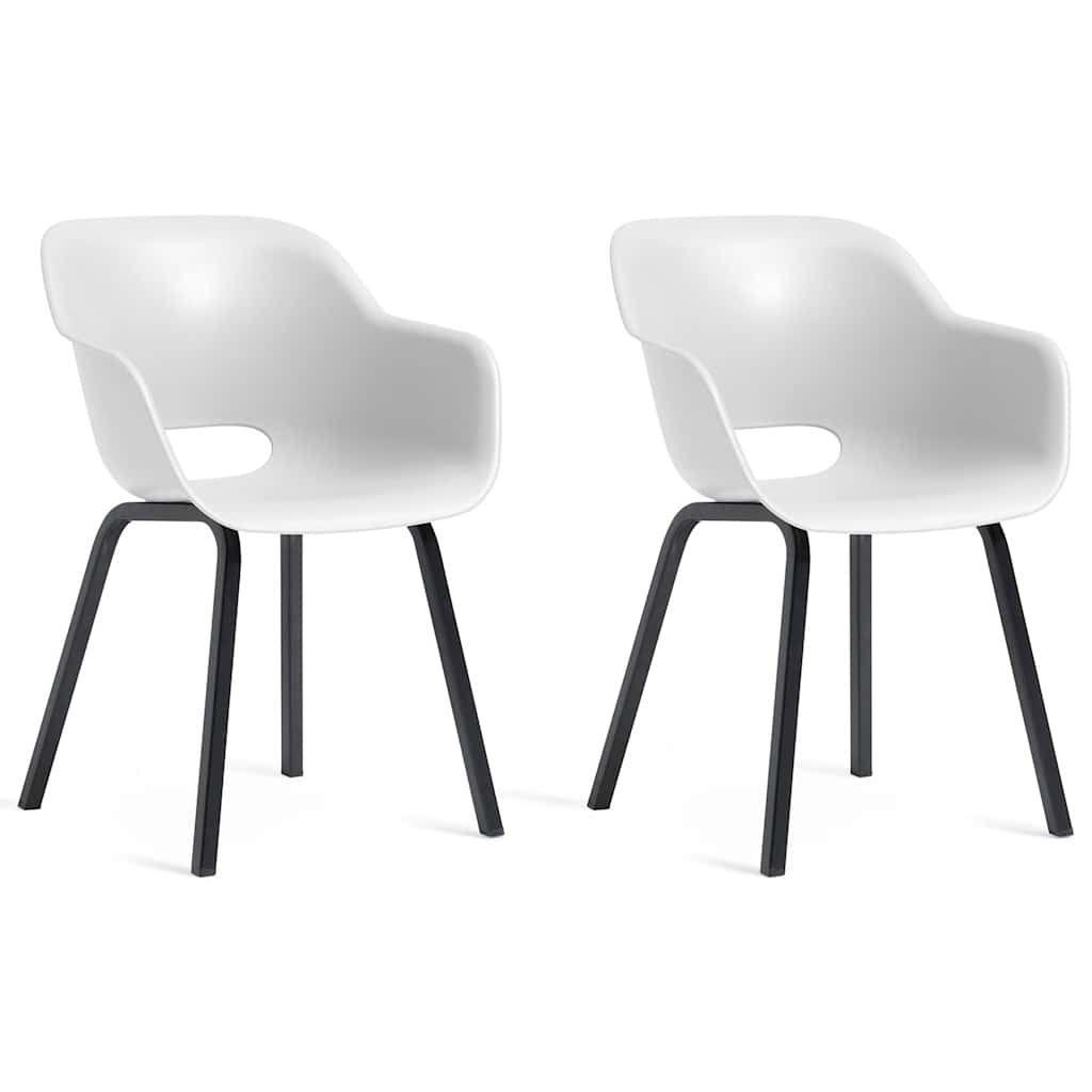 Gartenstuhl mit Metallbeinen Noa 2 Stk. Weiß