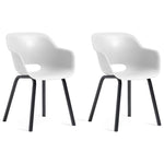 Gartenstuhl mit Metallbeinen Noa 2 Stk. Weiß