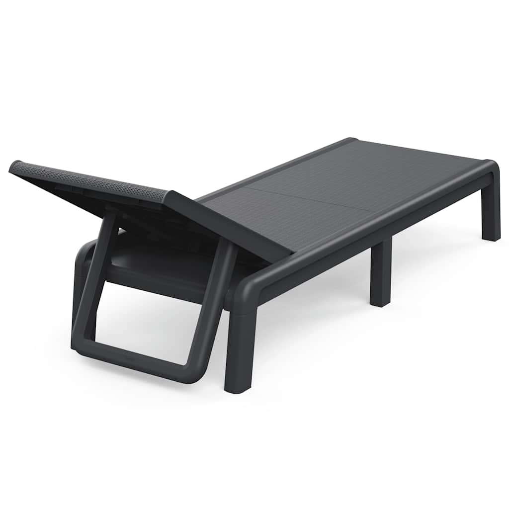 Sonnenliege mit Auflage Mallorca Jutestruktur Anthrazit