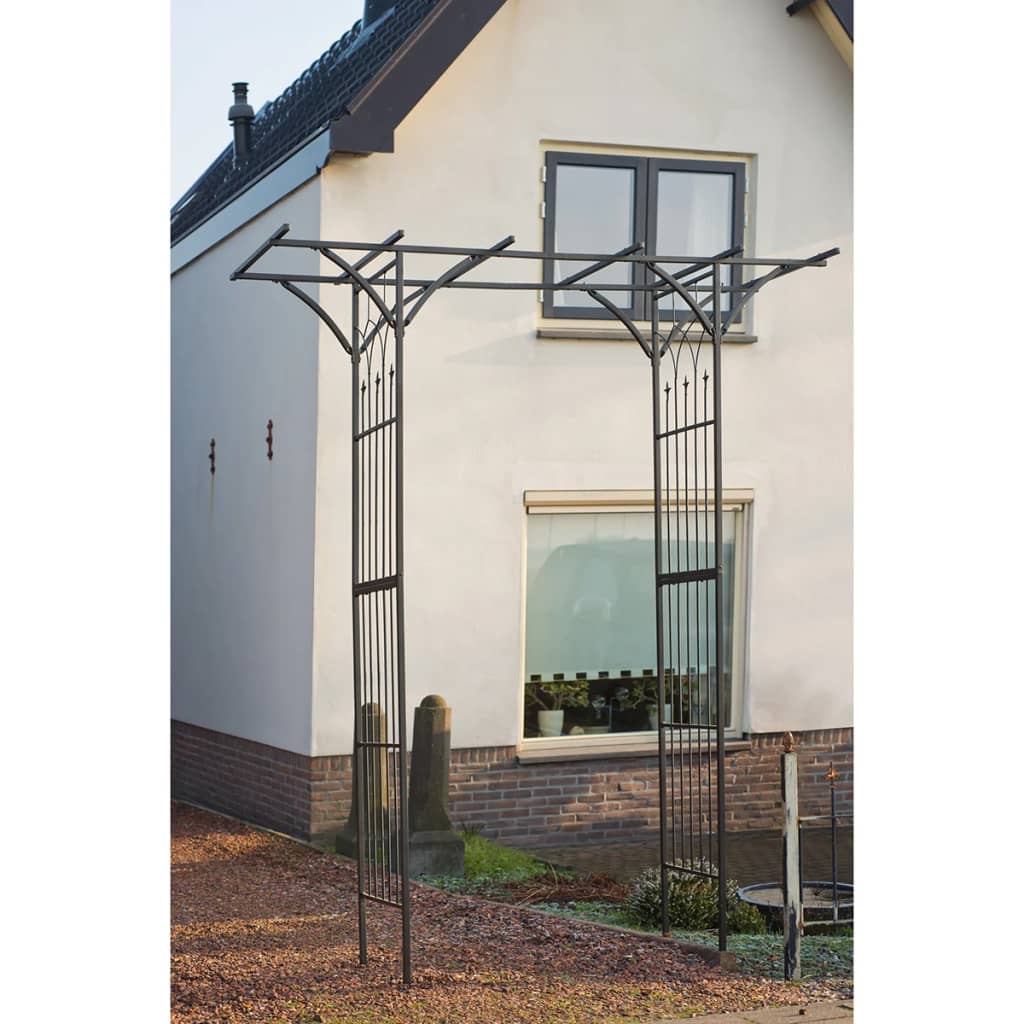 Gartenbogen Metall 114x66x232 cm Schwarz