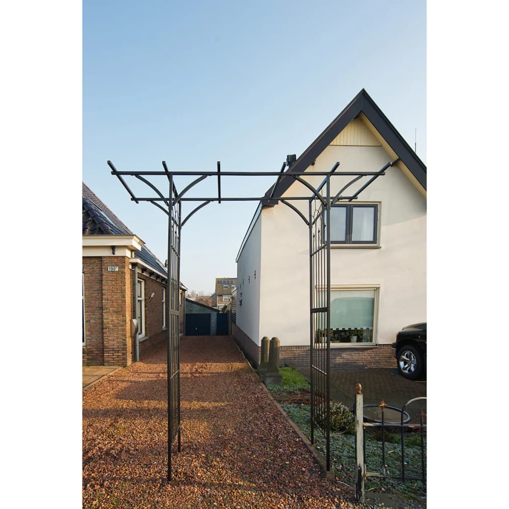 Gartenbogen Metall 114x66x232 cm Schwarz