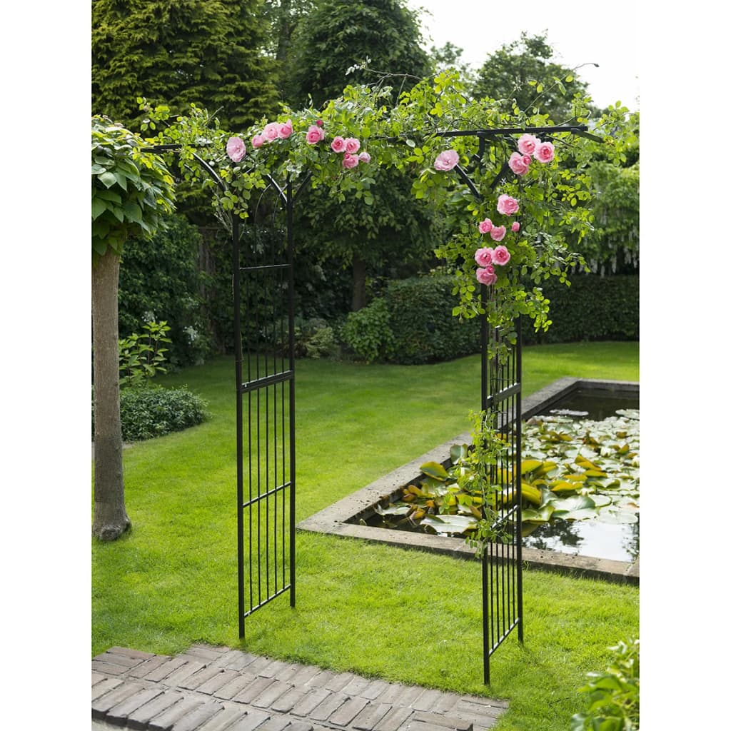 Gartenbogen Metall 114x66x232 cm Schwarz