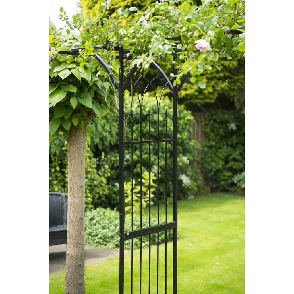 Gartenbogen Metall 114x66x232 cm Schwarz