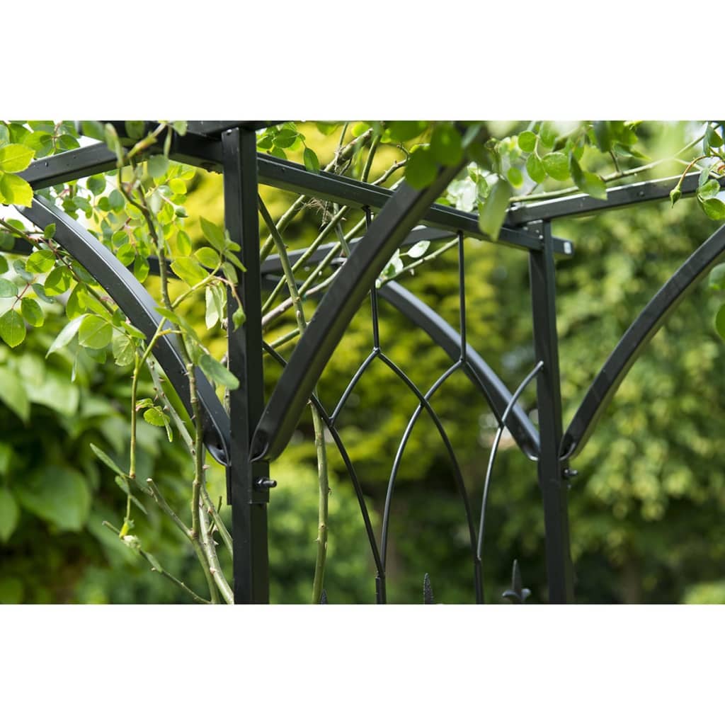 Gartenbogen Metall 114x66x232 cm Schwarz