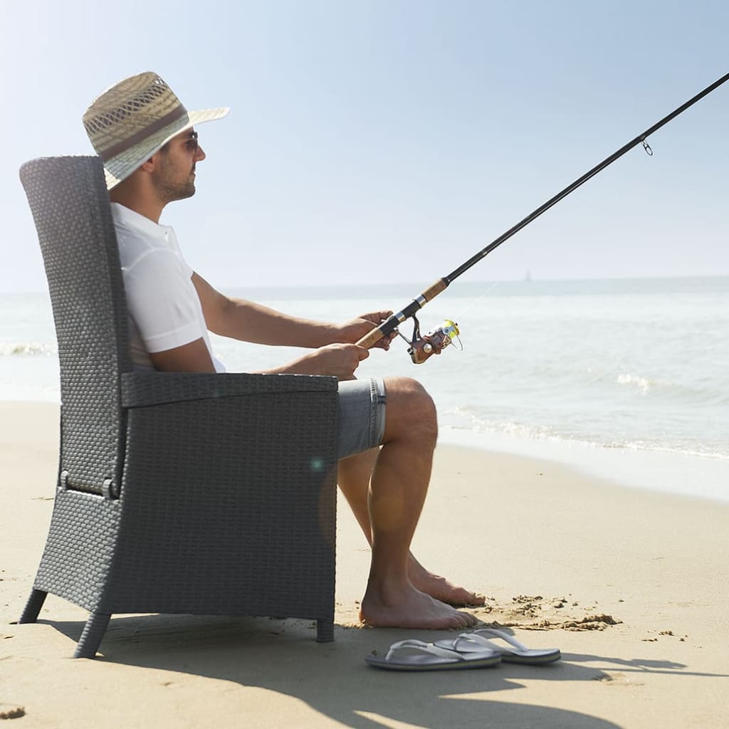 Gartensessel Vermont 2 Stk. Verstellbar Graphitgrau