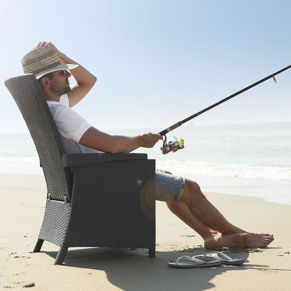 Gartensessel Vermont 2 Stk. Verstellbar Graphitgrau