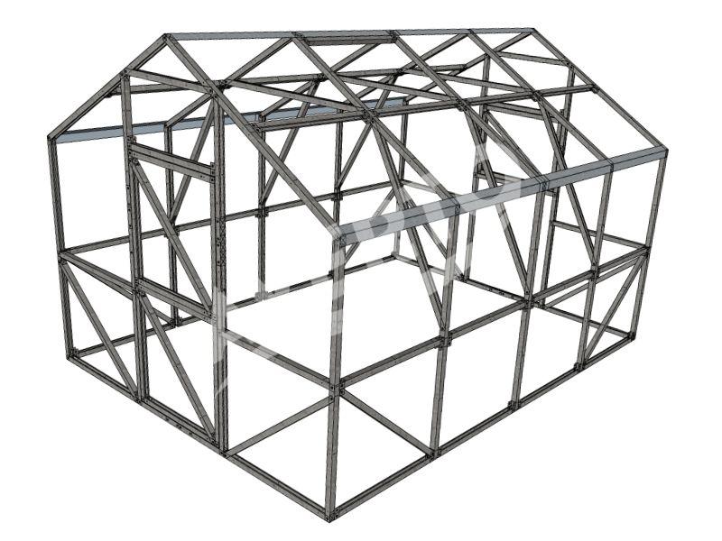 Gewächshaus 3x8 m Victoria 4mm