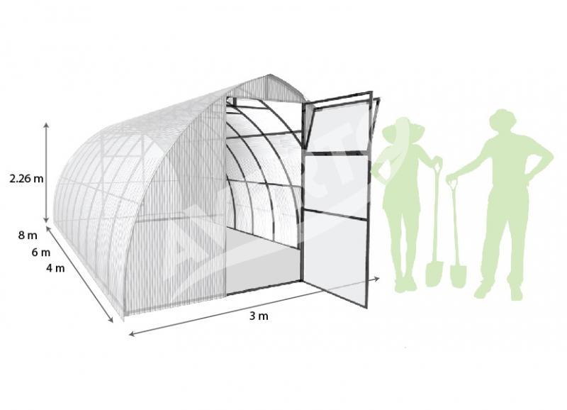 Gewächshaus 3x10 m Castello (67cm)