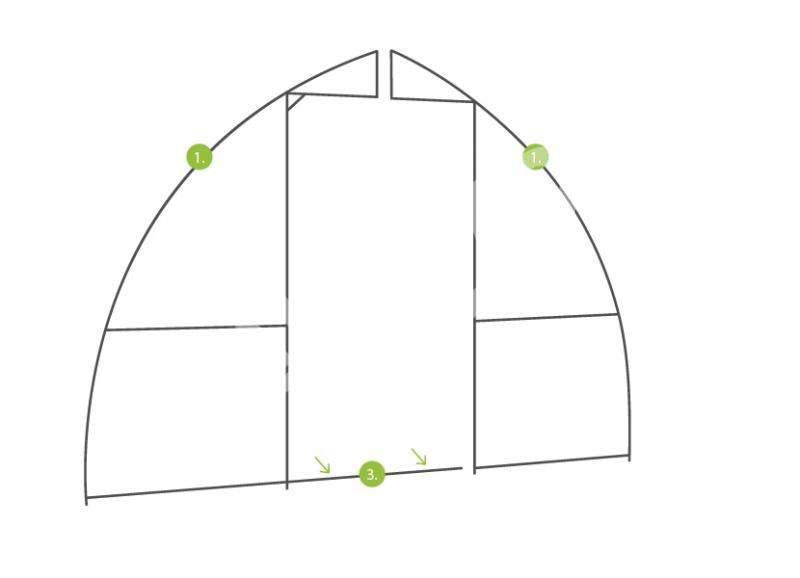 Gewächshaus 3x4 m Castello 4mm (67cm)