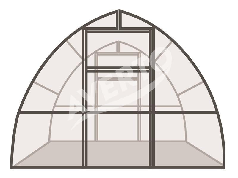 Gewächshaus 3x4 m Castello 4mm (67cm)