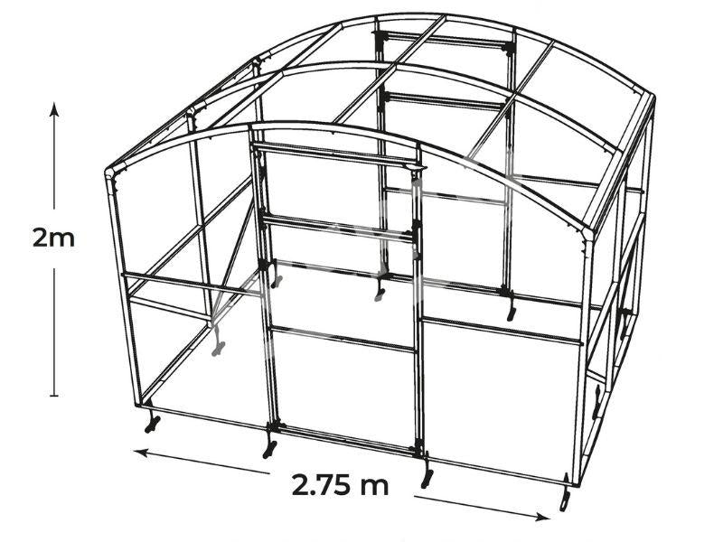 Gewächshaus 2.75x4 m Gardener Comfort 4mm