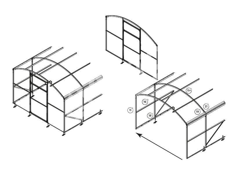 Gewächshaus 2.75x2m Gardener Comfort 4mm