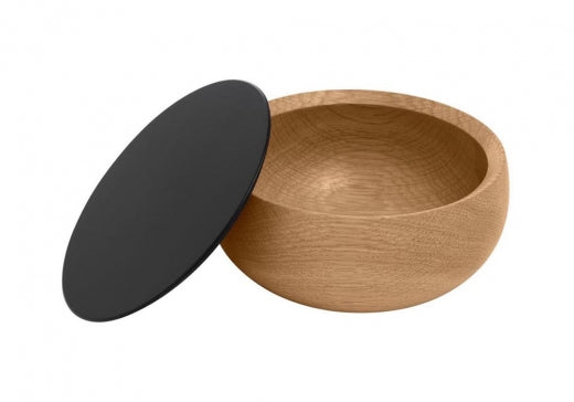 Schale Milan Edition 2019: Luxuriöse Holzschale mit schwarzem Deckel – Designobjekt