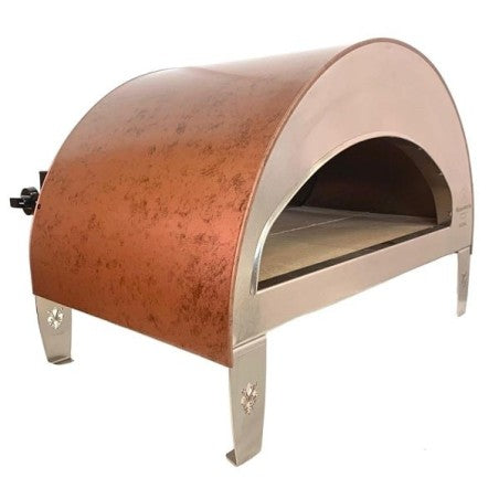 Emozione Großer Außen-Gasbackofen für 2 Pizzen "Antik Kupfer" | 40x70cm Backfläche | Professionelle Ergebnisse