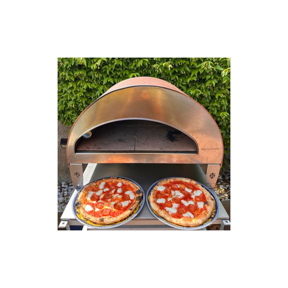Emozione Großer Außen-Gasbackofen für 2 Pizzen "Antik Kupfer" | 40x70cm Backfläche | Professionelle Ergebnisse