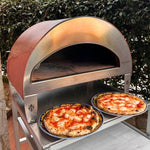 Emozione Großer Außen-Gasbackofen für 2 Pizzen "Antik Kupfer" | 40x70cm Backfläche | Professionelle Ergebnisse