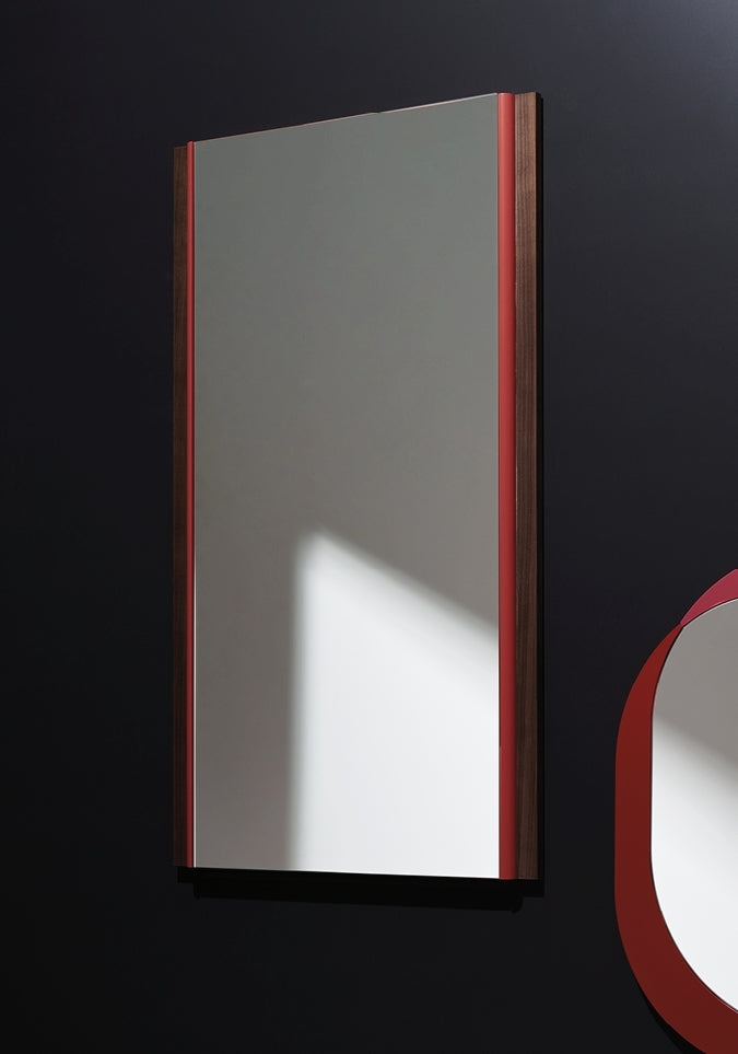 Koro Wandspiegel: Moderner Designspiegel aus Massivholz (Eiche/Nussbaum)