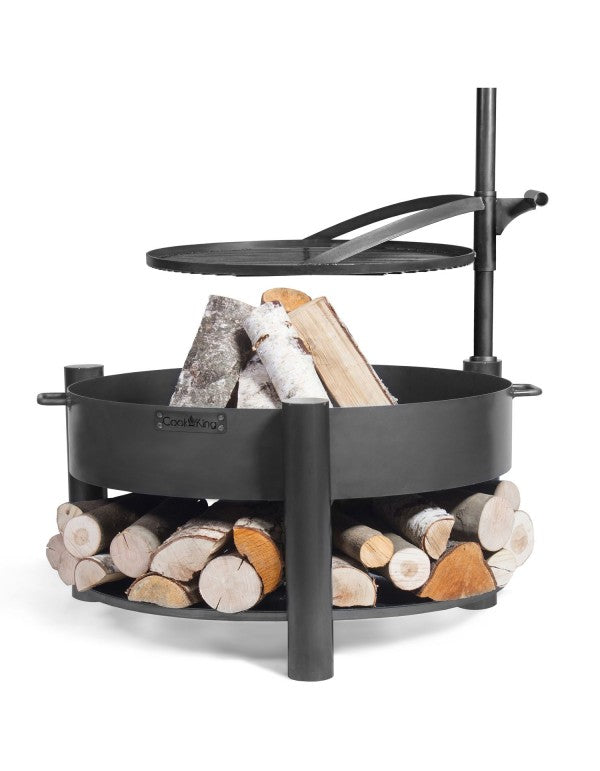 Multifunktionale Feuerschale „MONTANA X“ 80 cm mit Grillrost 60 cm