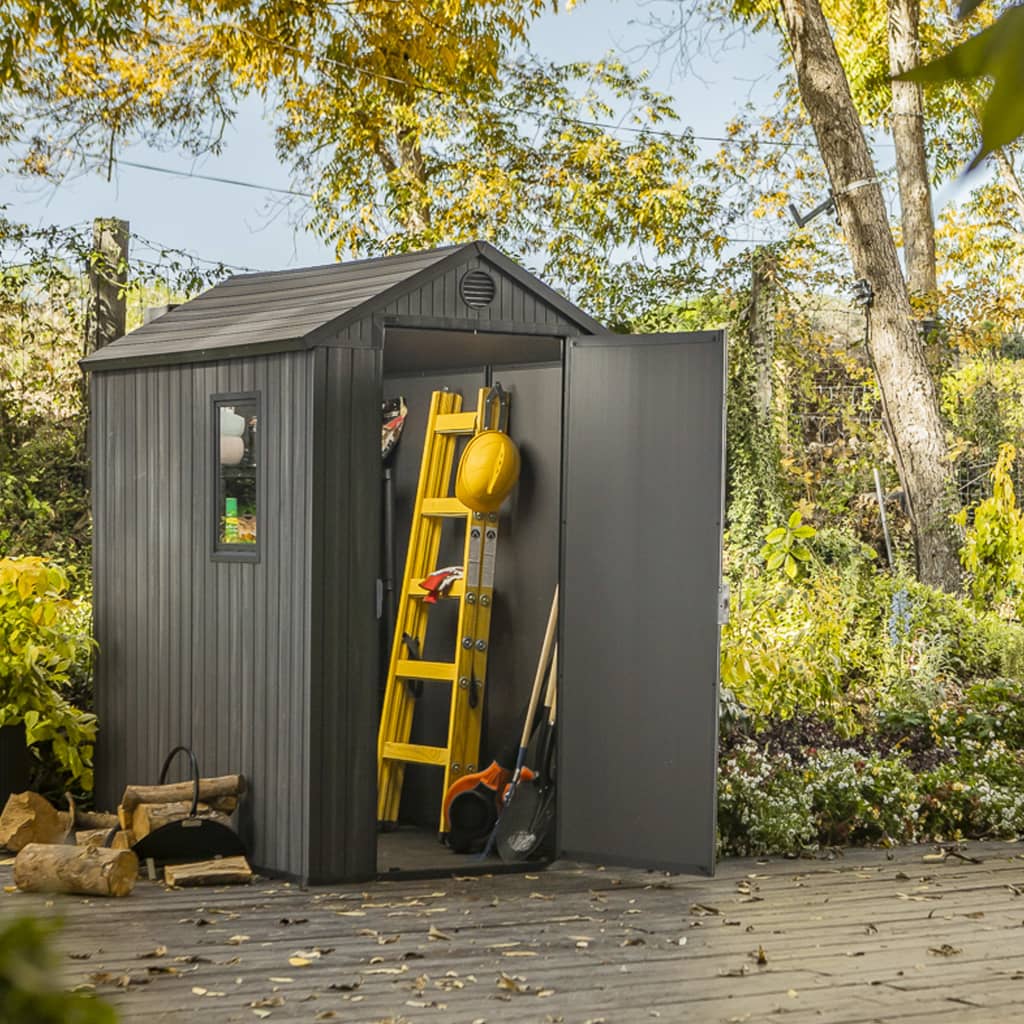 Gerätehaus Darwin 46 Grau Holz-Optik