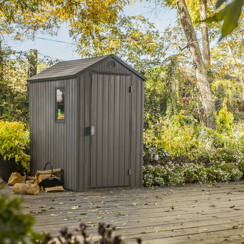 Gerätehaus Darwin 46 Grau Holz-Optik