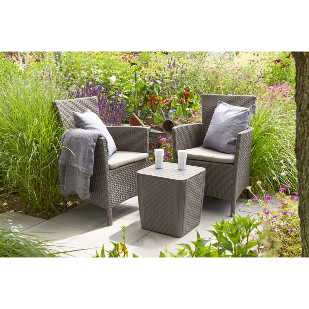 3-tlg. Garten-Sitzgruppe Iowa Cappuccino-Braun 224383