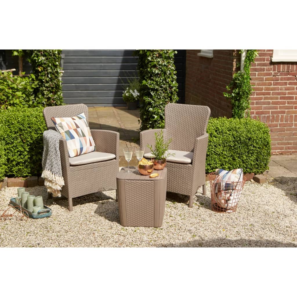 3-tlg. Garten-Sitzgruppe Iowa Cappuccino-Braun 224383