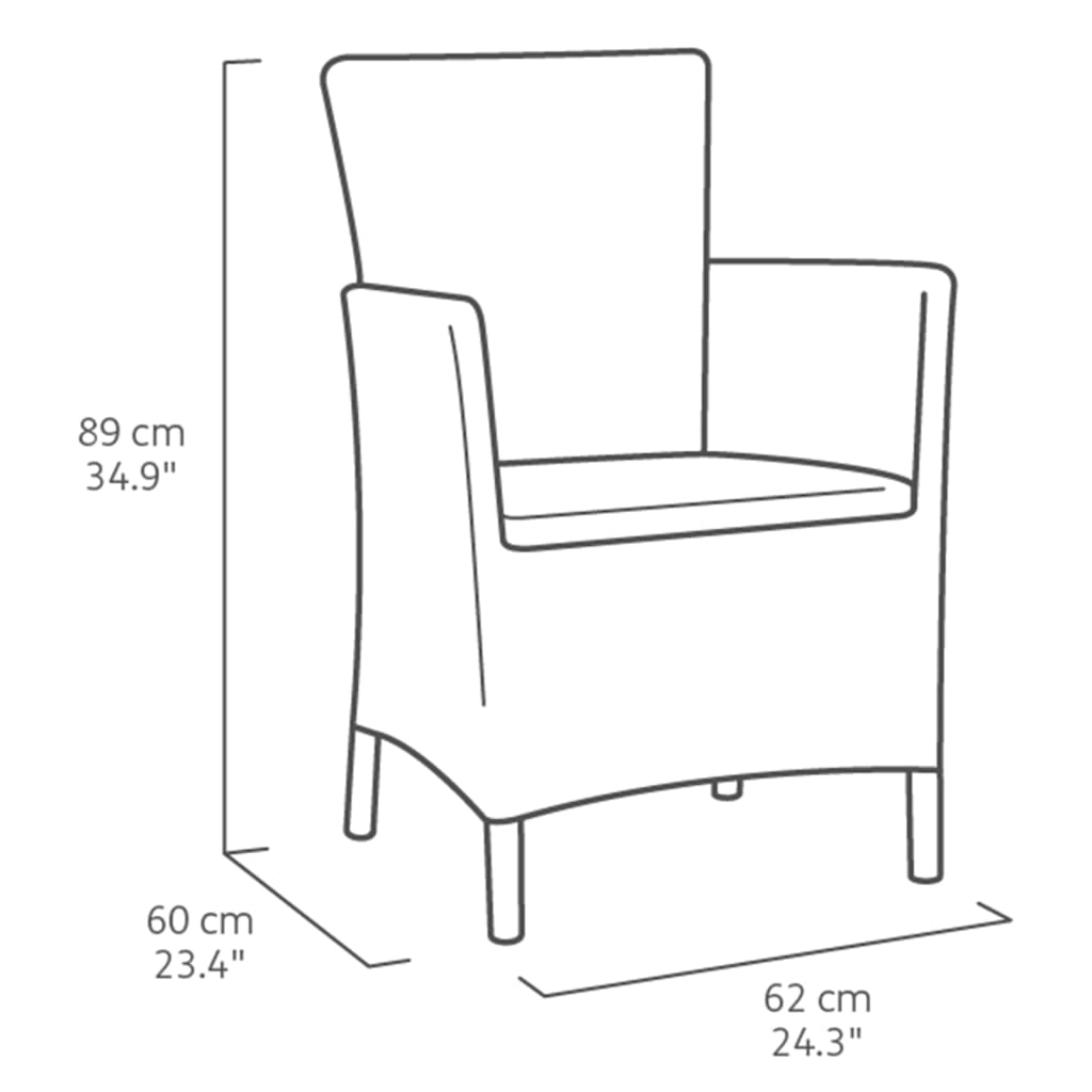 3-tlg. Garten-Sitzgruppe Iowa Cappuccino-Braun 224383