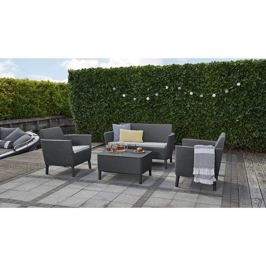 8-tlg. Garten-Sofagarnitur Salemo Graphitgrau 236629