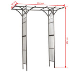 Gartenbogen Metall 114x66x232 cm Schwarz