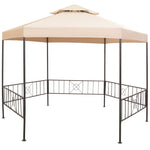 Gartenpavillon Partyzelt Hexagonal Beige 323x265 cm