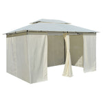 Gartenpavillon mit Gardinen 4x3 m Weiß