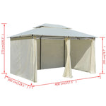Gartenpavillon mit Gardinen 4x3 m Weiß