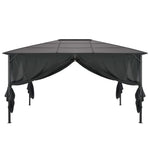 Gartenpavillon mit Vorhang Aluminium 4×3×2,6 mSchwarz