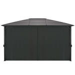 Gartenpavillon mit Vorhang Aluminium 4×3×2,6 mSchwarz