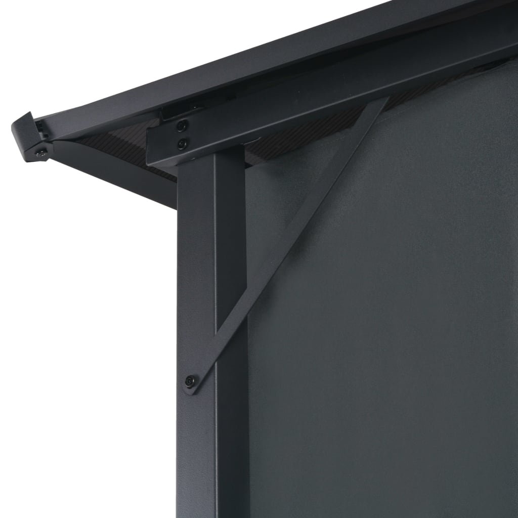 Gartenpavillon mit Vorhang Aluminium 4×3×2,6 mSchwarz