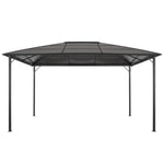 Gartenpavillon mit Dach Aluminium 4×3×2,6 m Schwarz