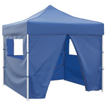 Faltzelt 3x3 m Blau 4 Seitenwände