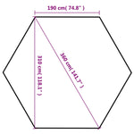 Hexagonal Pop-Up Zelt mit 6 Seitenwänden Cremeweiß 3,6x3,1 m