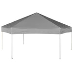 Hexagonal Pop-Up Zelt mit 6 Seitenwänden Grau 3,6x3,1 m