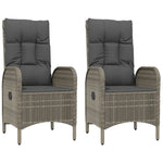 Gartenstühle 2 Stk. Poly Rattan Grau