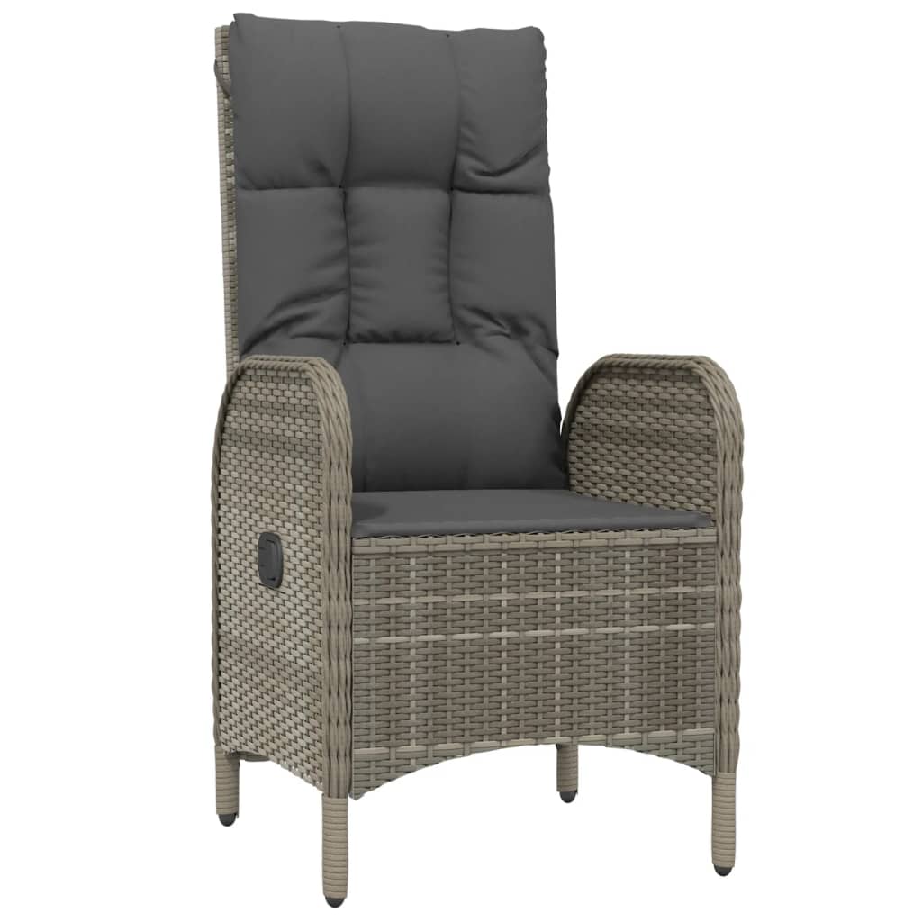 Gartenstühle 2 Stk. Poly Rattan Grau