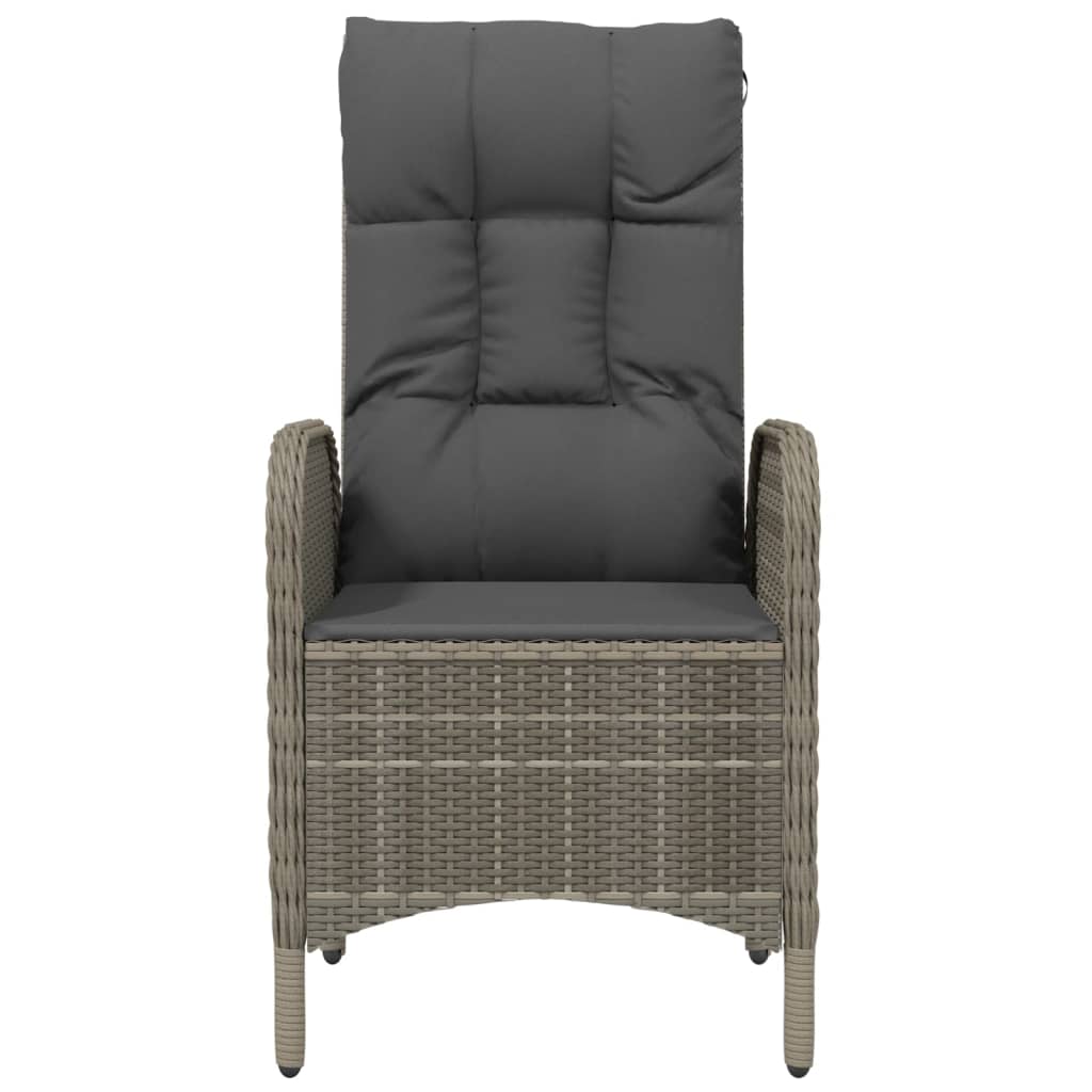 Gartenstühle 2 Stk. Poly Rattan Grau