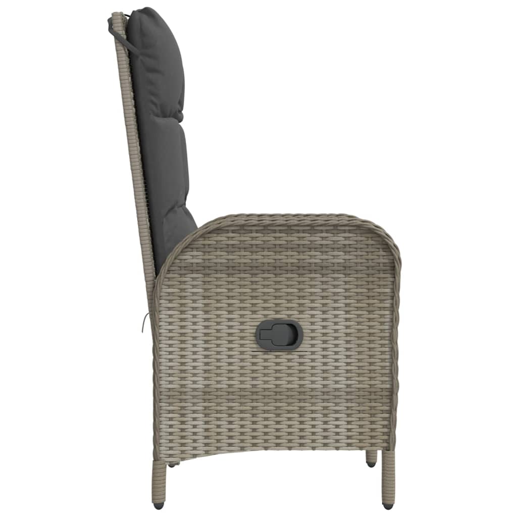 Gartenstühle 2 Stk. Poly Rattan Grau
