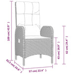 Gartenstühle 2 Stk. Poly Rattan Grau