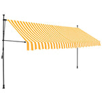 Einziehbare Markise Handbetrieben mit LED 400 cm Weiß Orange