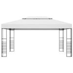 Gartenpavillon Pulverbeschichteter Stahl 4x3x2,7 m Weiß